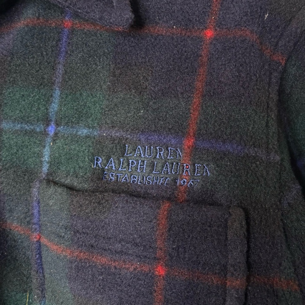 VTG LRL Plaid Fleece Shacket Shirt Jacket S petite  New - Picture 4 of 12